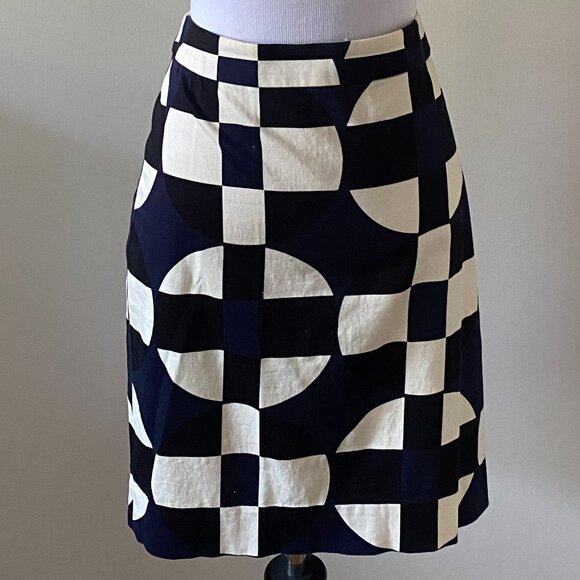 J. Crew The Pencil Skirt Geometric Print – Size 6 - Picture 1 of 3
